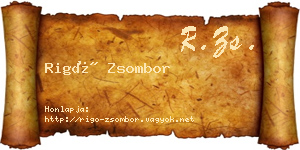 Rigó Zsombor névjegykártya
