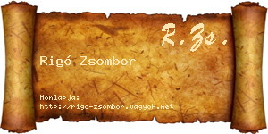 Rigó Zsombor névjegykártya